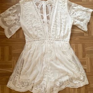 White lace romper